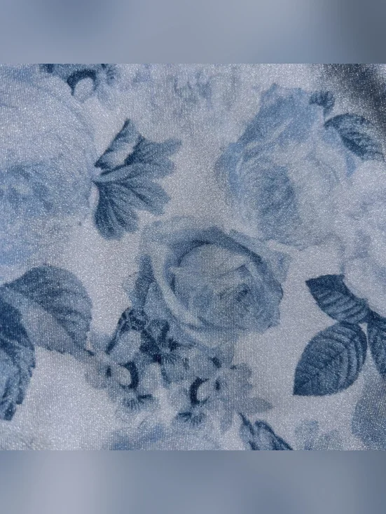 Victoria's Secret Blue Floral Print High Waisted One Piece Swimsuit - Picture 3 of 7